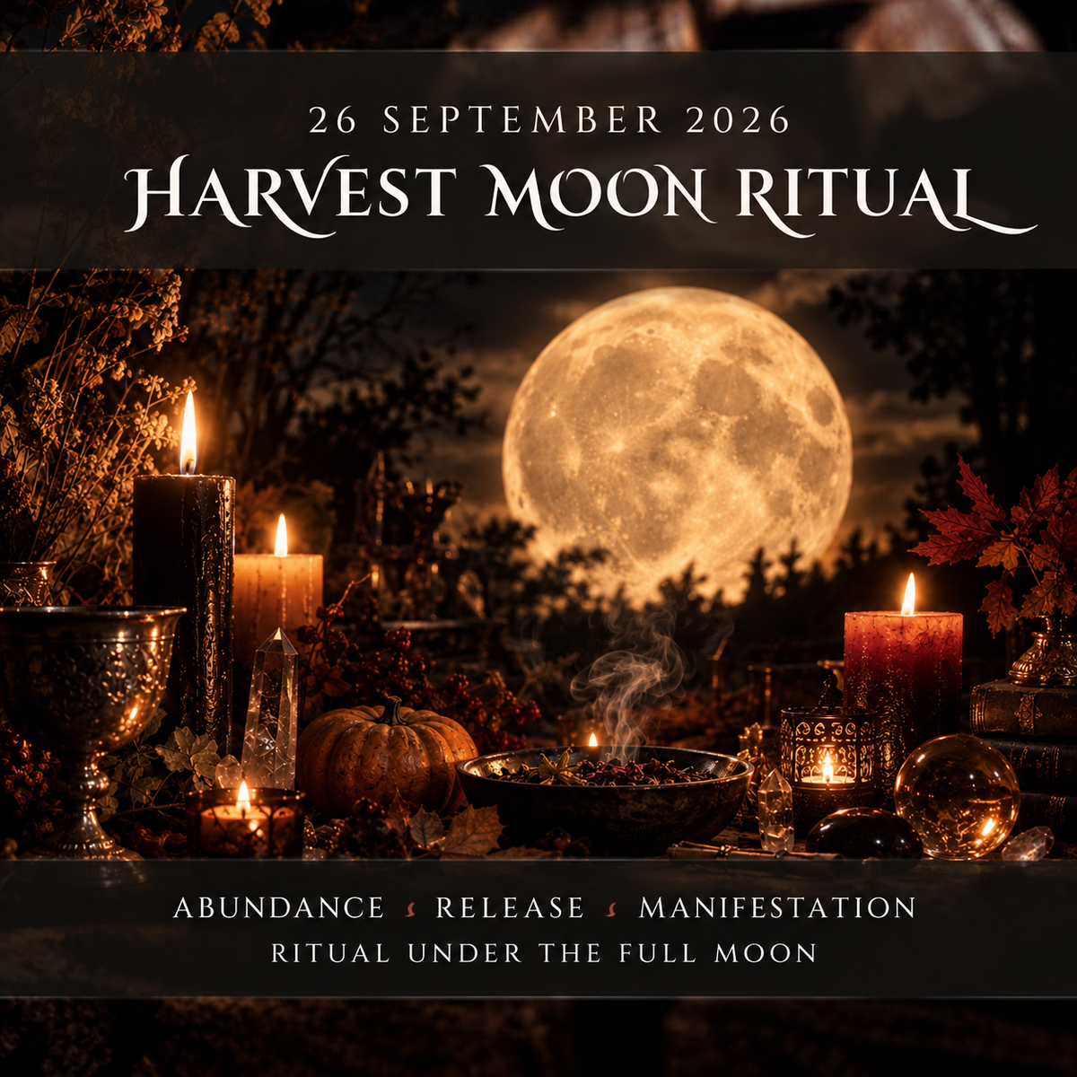 Harvest Moon Ritual — September 26 | Release Old Cycles, Manifest Your Desires & Attract Abundance
